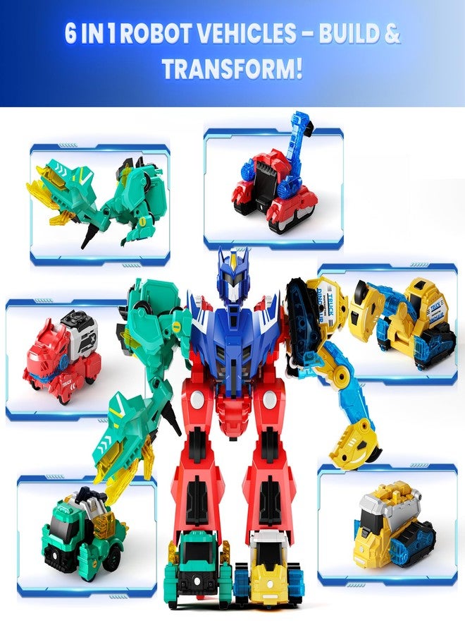 Dimoarch Magnetic Dinosaur Transforming Robot Toys, 6-in-1 Dino Construction Trucks for Kids, Magnetic Car Toys for Boys Girls Age 3 4 5 6 7 8, STEM Educational Christmas Building Gift - Image 5